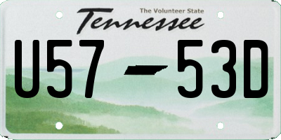 TN license plate U5753D