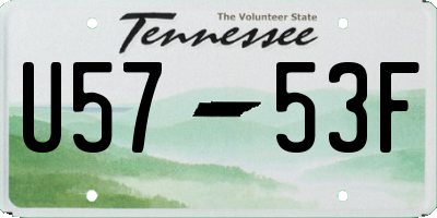 TN license plate U5753F