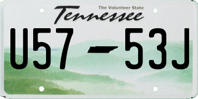 TN license plate U5753J