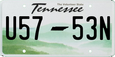 TN license plate U5753N