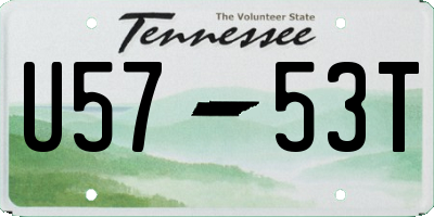 TN license plate U5753T