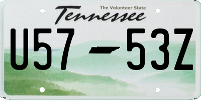 TN license plate U5753Z