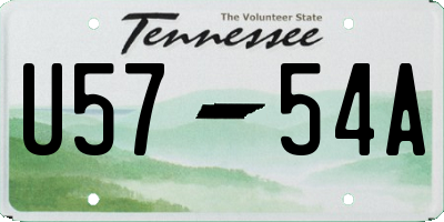 TN license plate U5754A