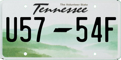 TN license plate U5754F
