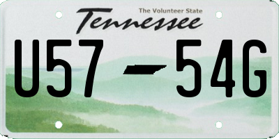 TN license plate U5754G