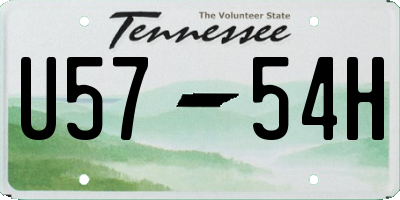 TN license plate U5754H