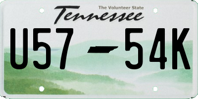 TN license plate U5754K