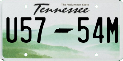 TN license plate U5754M