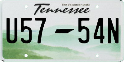 TN license plate U5754N