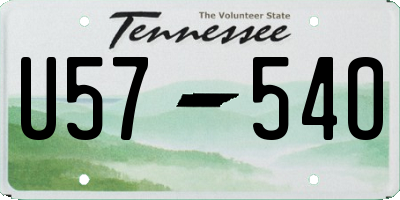 TN license plate U5754O
