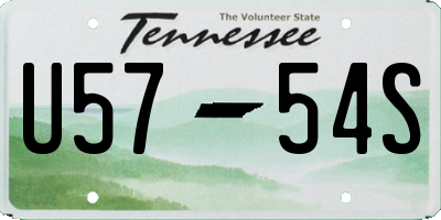 TN license plate U5754S