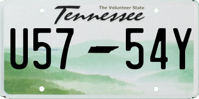 TN license plate U5754Y