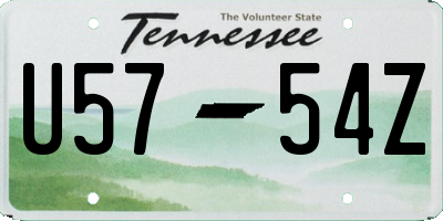 TN license plate U5754Z