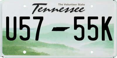 TN license plate U5755K