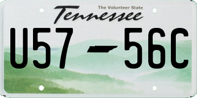 TN license plate U5756C