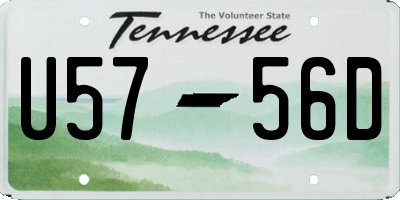 TN license plate U5756D