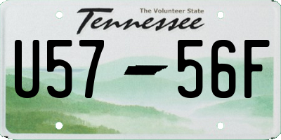 TN license plate U5756F