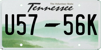 TN license plate U5756K