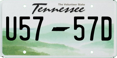 TN license plate U5757D