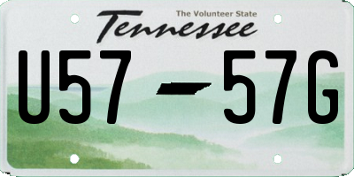 TN license plate U5757G