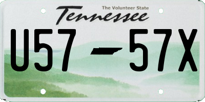 TN license plate U5757X