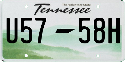 TN license plate U5758H
