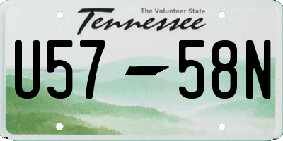 TN license plate U5758N