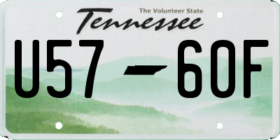 TN license plate U5760F
