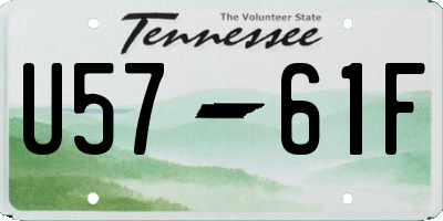 TN license plate U5761F