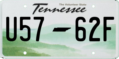 TN license plate U5762F