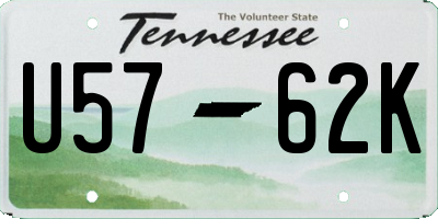 TN license plate U5762K