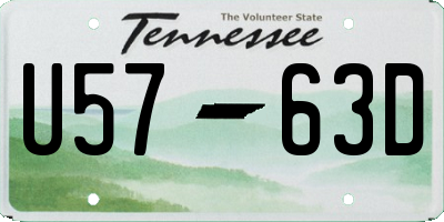 TN license plate U5763D