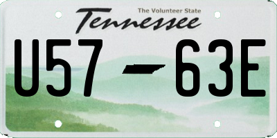 TN license plate U5763E