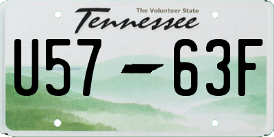 TN license plate U5763F