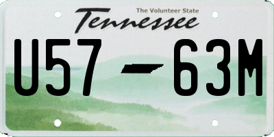 TN license plate U5763M