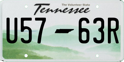 TN license plate U5763R