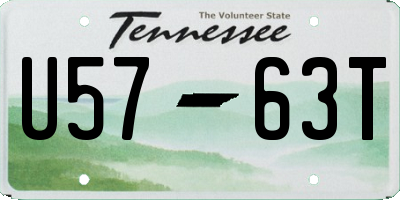 TN license plate U5763T