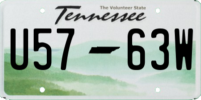 TN license plate U5763W
