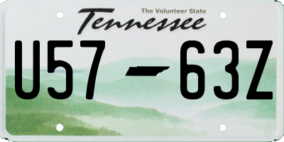 TN license plate U5763Z