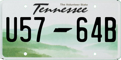 TN license plate U5764B