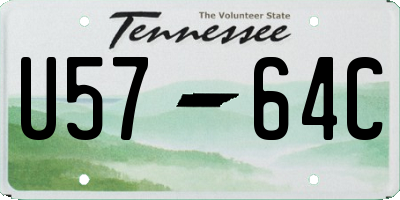 TN license plate U5764C