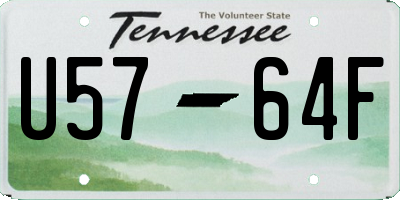 TN license plate U5764F