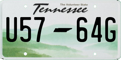 TN license plate U5764G