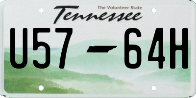 TN license plate U5764H