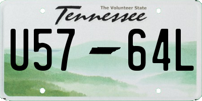 TN license plate U5764L