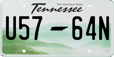 TN license plate U5764N