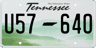 TN license plate U5764O