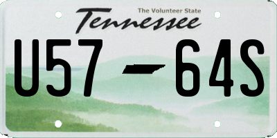 TN license plate U5764S