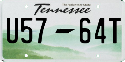 TN license plate U5764T