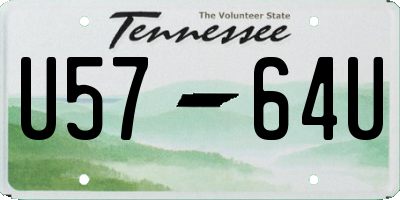 TN license plate U5764U